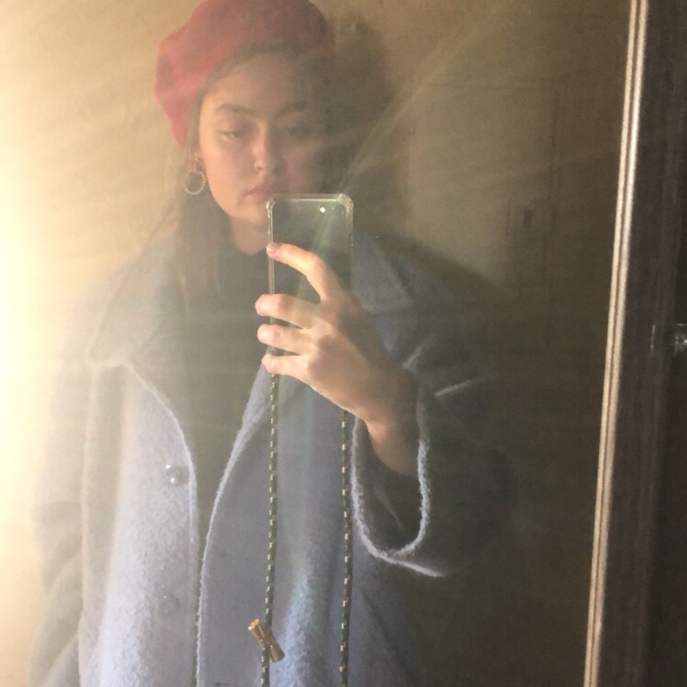 Oversized baby blue merino/alpaca wool coat - Picture 4 of 5